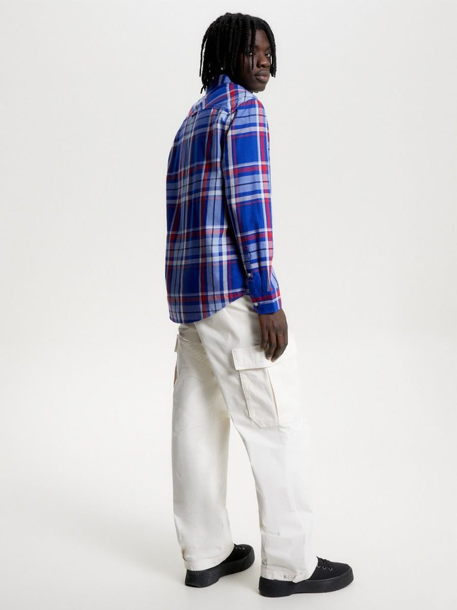 Ανδρικό πουκάμισο καρό ESSENTIAL PLAID CHECK CLASSIC FIT SHIRT DM0DM16612C9B | DM0DM16612C9B