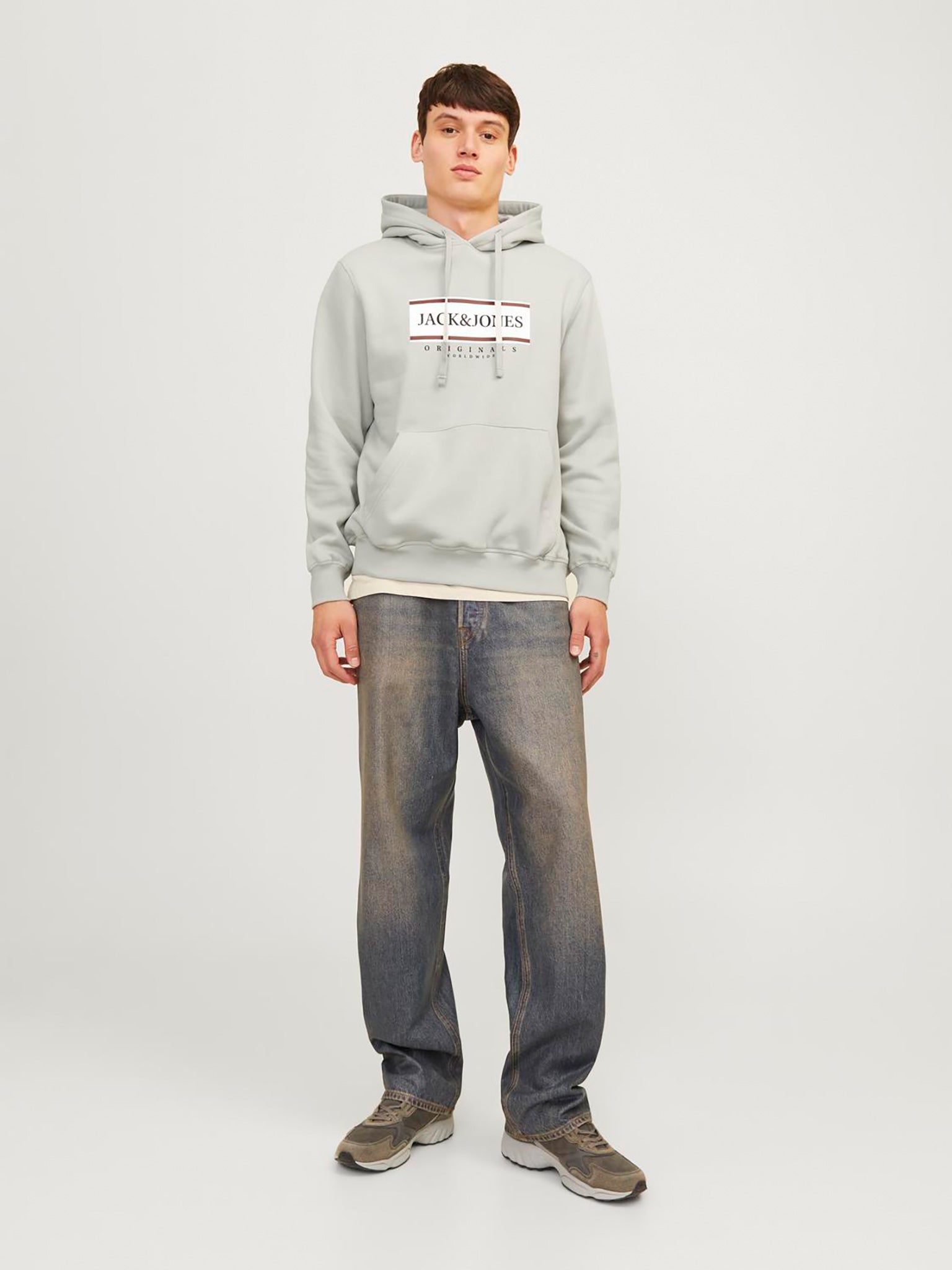 Ανδρική μπλούζα φούτερ JORFREDERIKSBERG BOX SWEAT HOOD 12262513 | 12262513