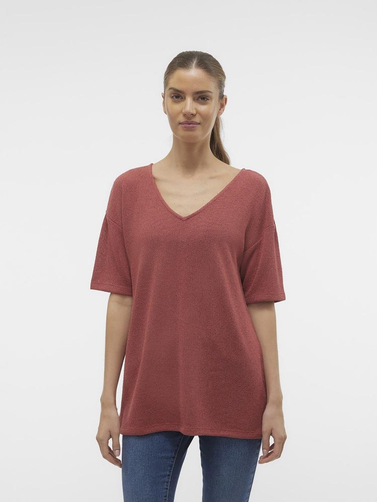 Γυναικεία μπλούζα πλεκτή VMEDDIE 2/4 V-NECK PULLOVER 10309836 | 10309836