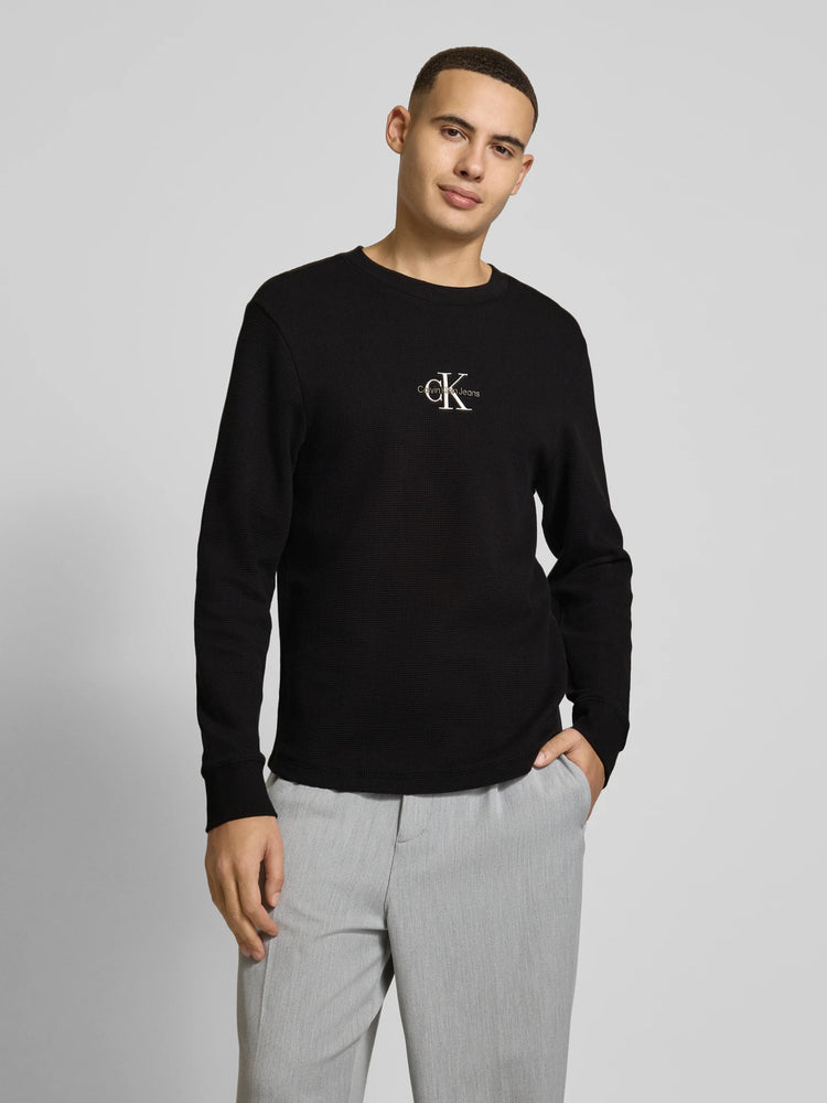 Ανδρική μπλούζα MONOLOGO WAFFLE LS TEE J30J327120BEH | J30J327120BEH