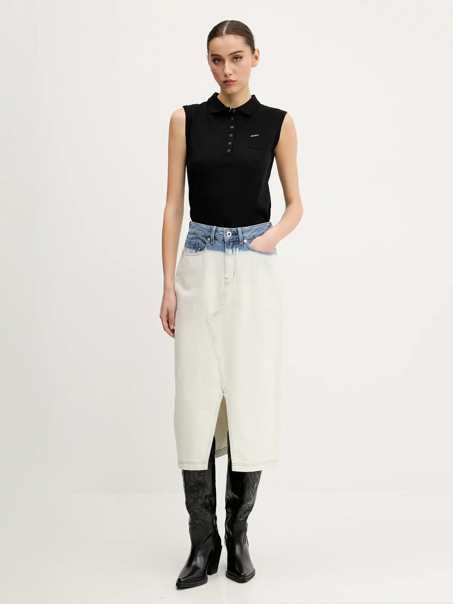 Γυναικεία polo μπλούζα sleeveless collar slim W5GP24KCYR1JBLK | W5GP24KCYR1JBLK
