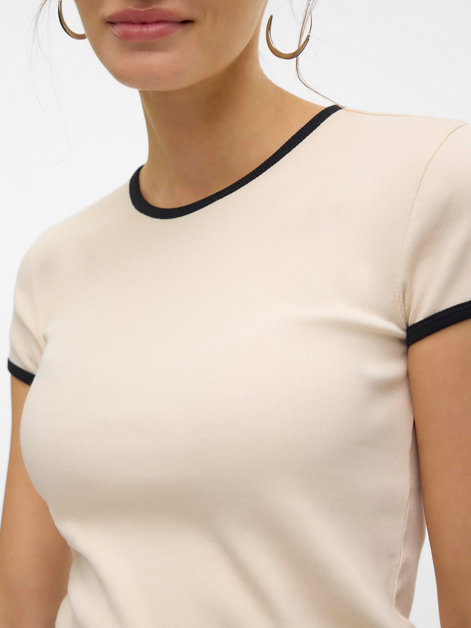 Γυναικείο t-shirt ριπ VMJACQUETTA SS O-NECK T-SHIRT 10306907 | 10306907