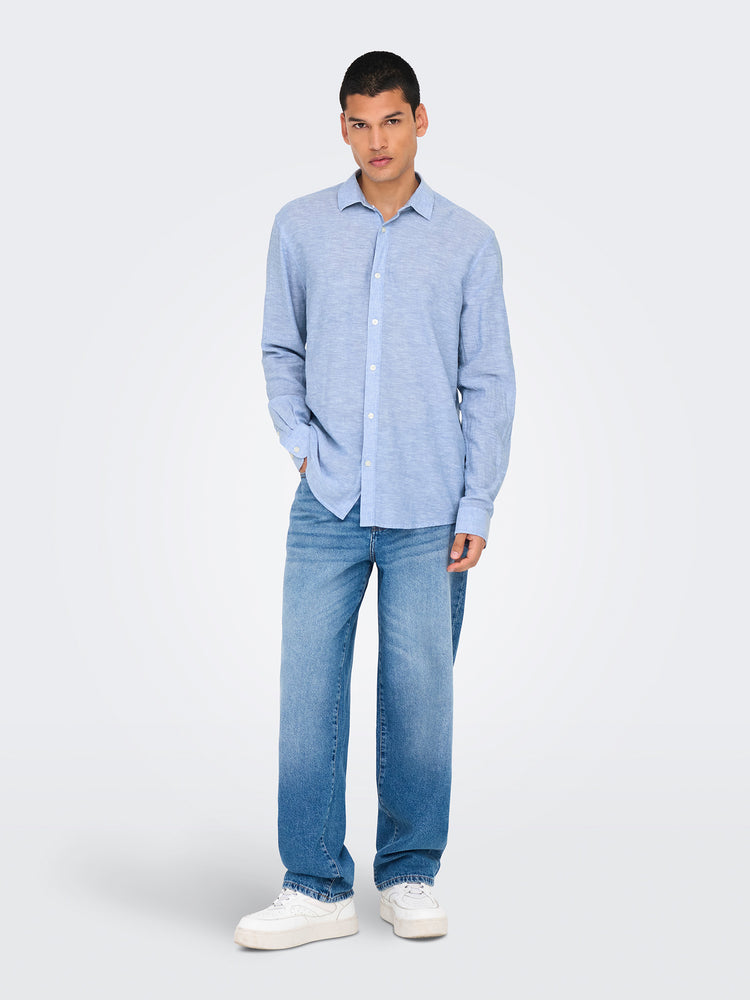 Ανδρικό πουκάμισο ONSCAIDEN LIFE LS SOLID LINEN BLEND NOOS 22012321 | 22012321