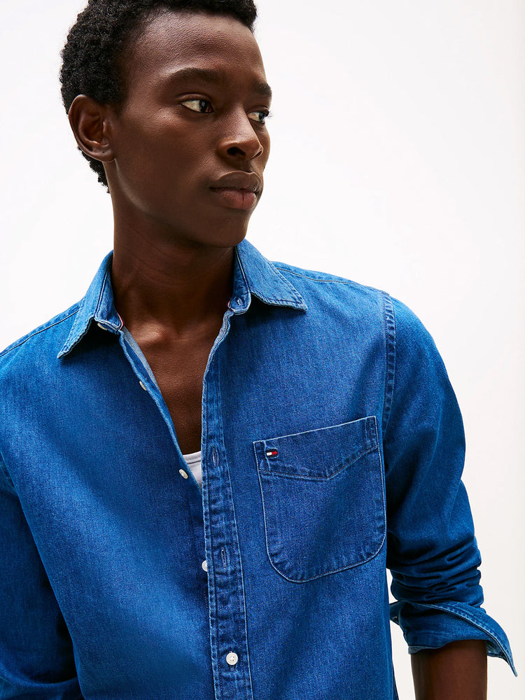 Ανδρικό πουκάμισο τζιν DENIM RF SHIRT MW0MW375811BJ | MW0MW375811BJ