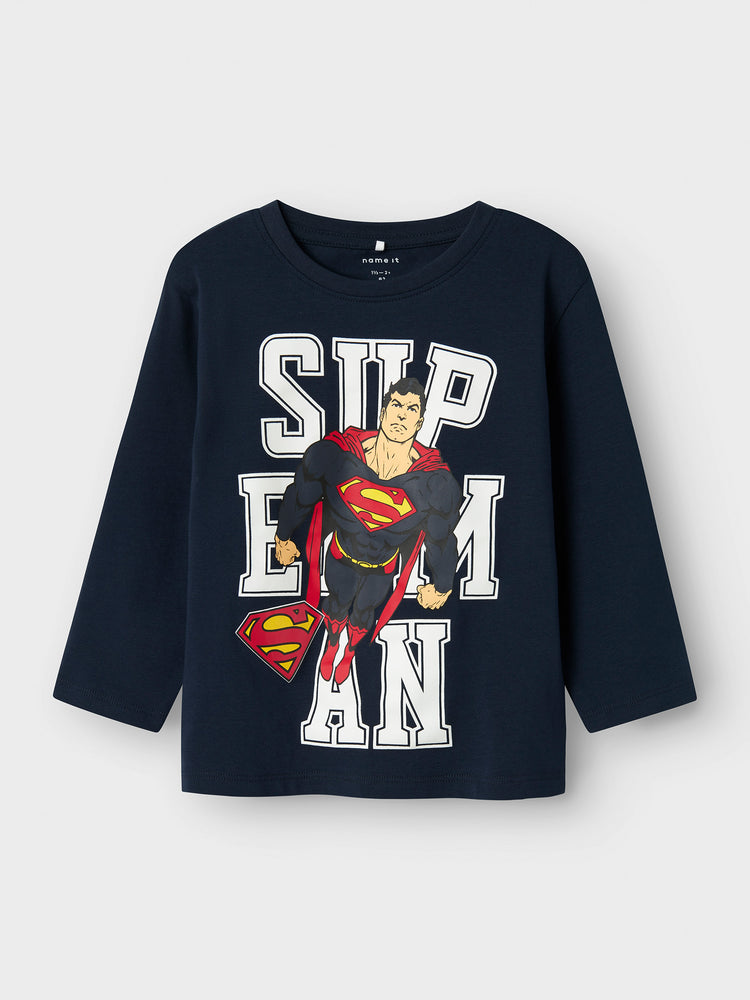 Παιδική μπλούζα μακό NMMJUNES SUPERMAN NREG LS TOP 13244998 | 13244998