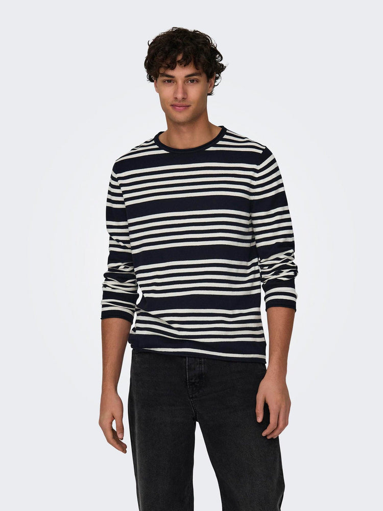Ανδρική μπλούζα πλεκτή ONSOBY REG 14 STRIPE KNIT 22024378 | 22024378