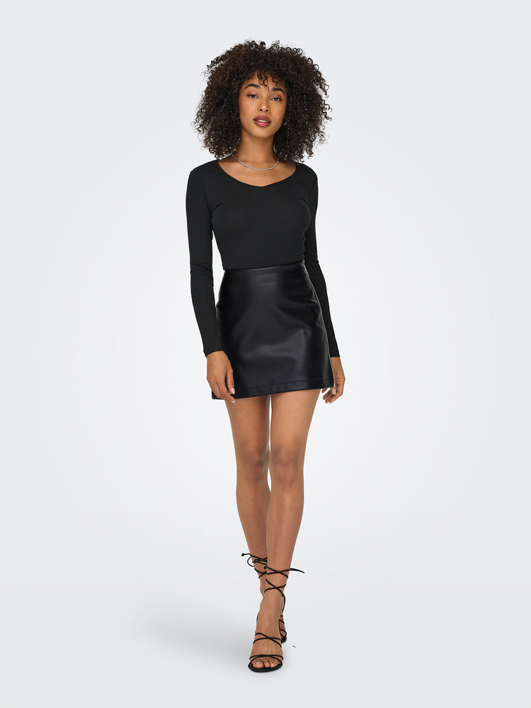Γυναικεία φούστα δερματίνη ONLMIRI LIFE MW FAUX LEA ZIP SKIRT PNT 15328033 | 15328033