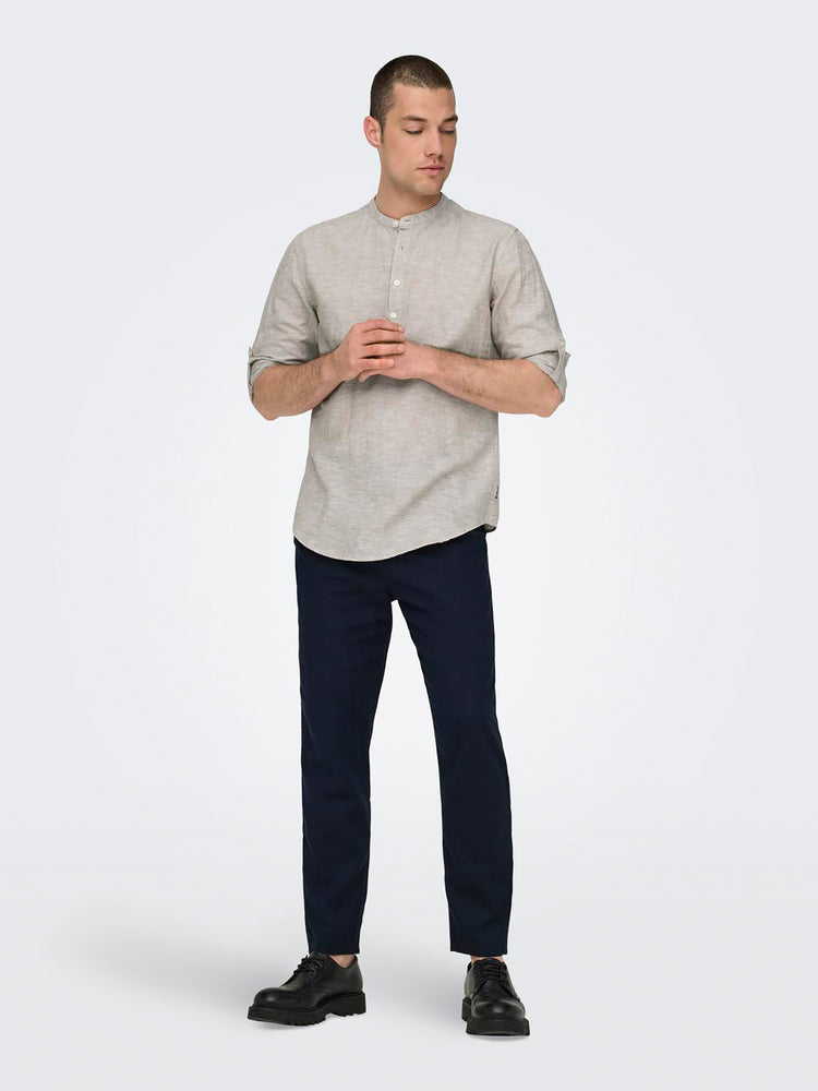 Ανδρικό παντελόνι ONSLEO CROP LINEN MIX 0048 PANT 22025785 | 22025785