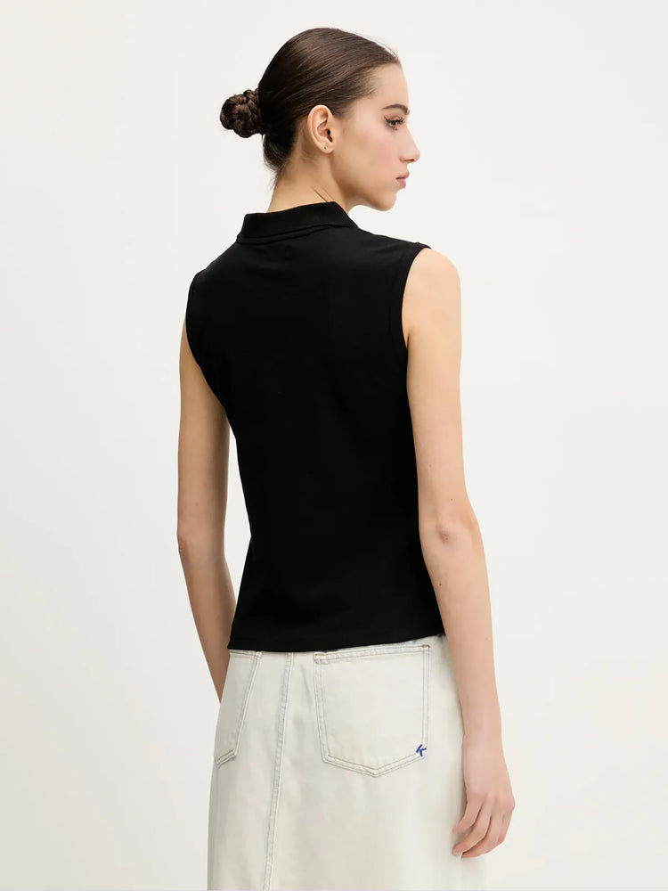 Γυναικεία polo μπλούζα sleeveless collar slim W5GP24KCYR1JBLK | W5GP24KCYR1JBLK