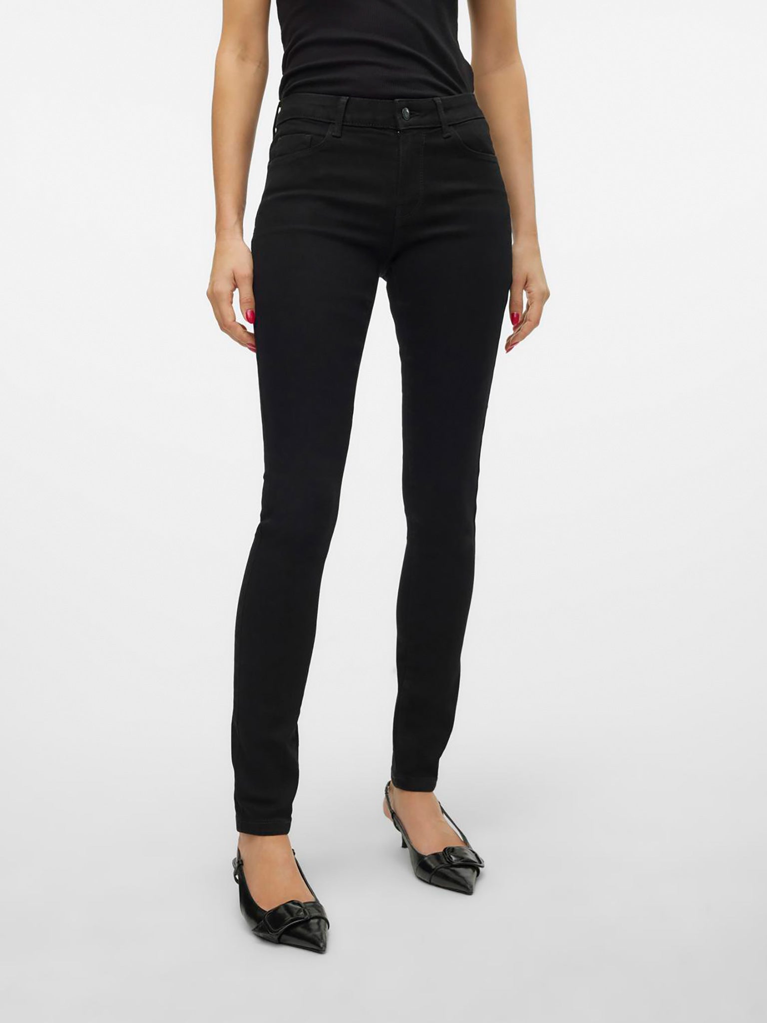 Γυναικείο παντελόνι τζιν VMELLY MR SKINNY JEANS BLK NOOS 10310691 | 10310691