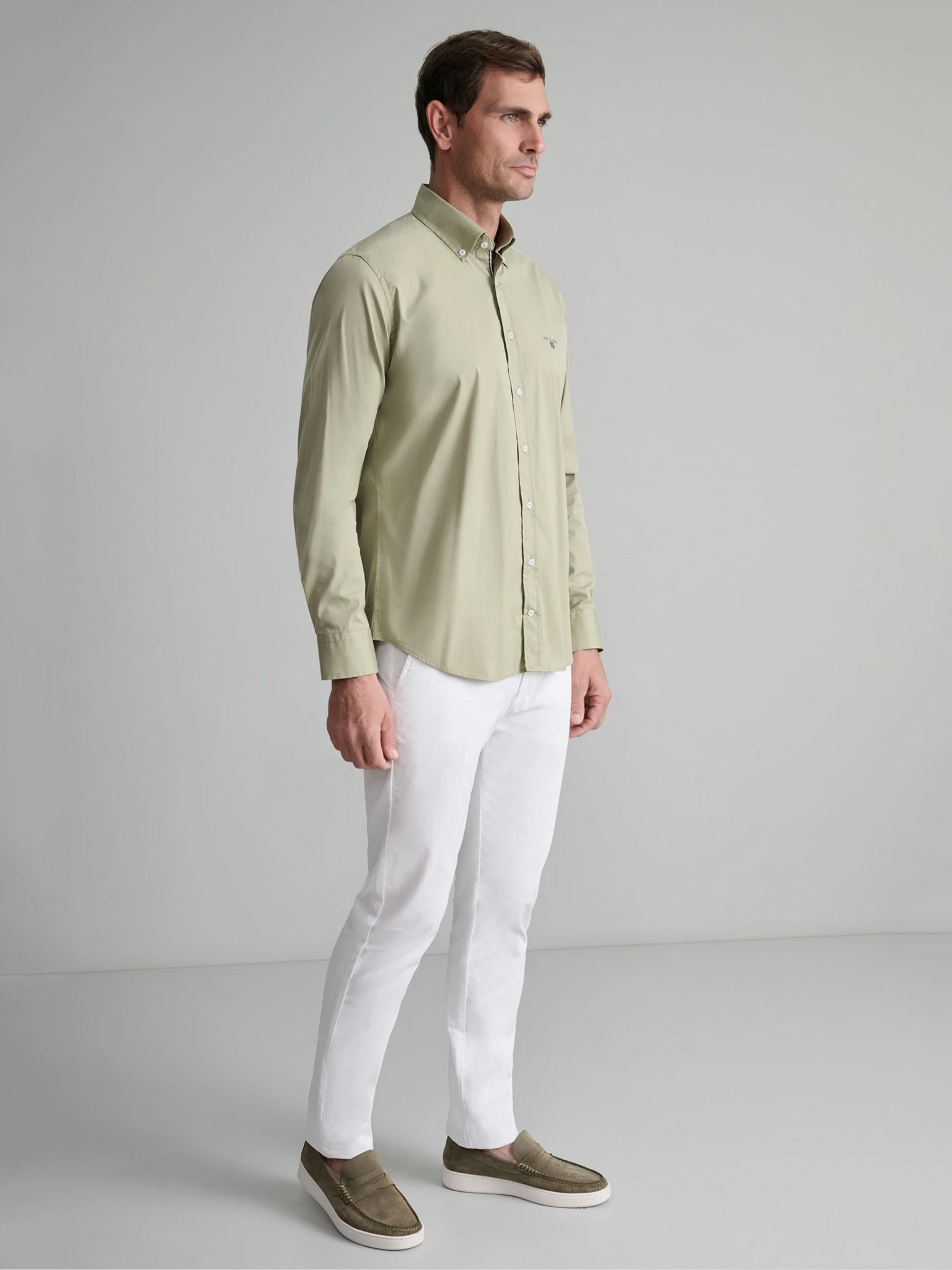 Ανδρικό πουκάμισο pale olive green 24NG.SD61/1B.6 | 24NG.SD61/1B.6