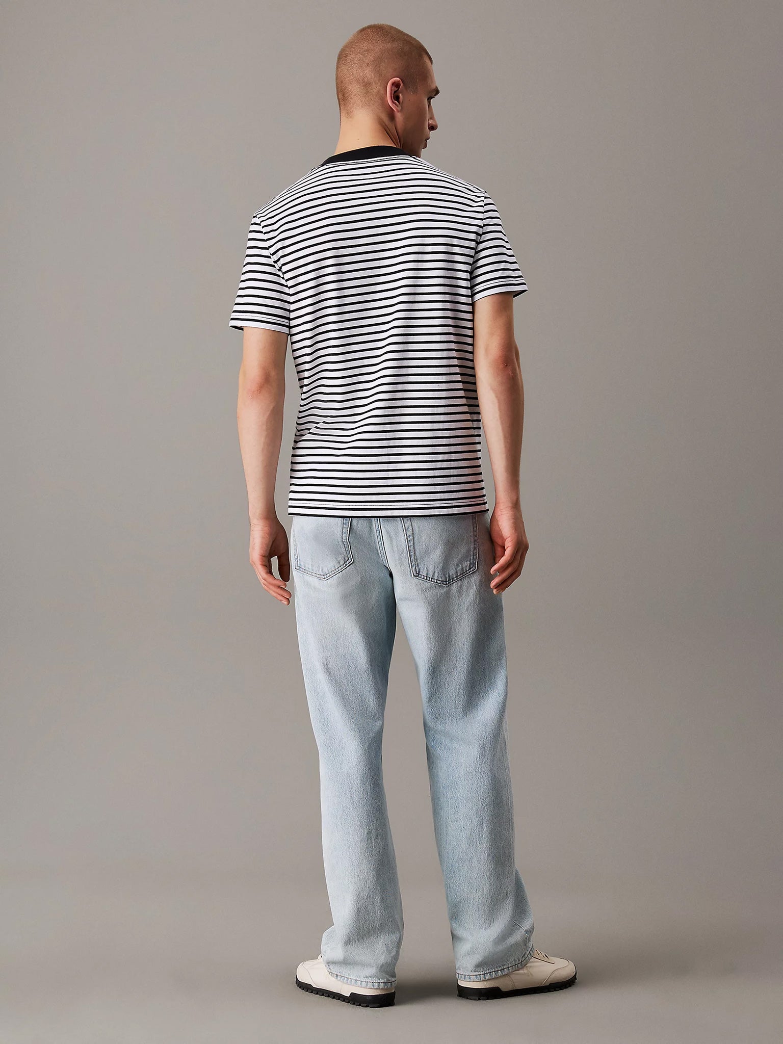 Ανδρικό t-shirt ριγέ HEAVY REGULAR TEE J30J3266830GO | J30J3266830GO