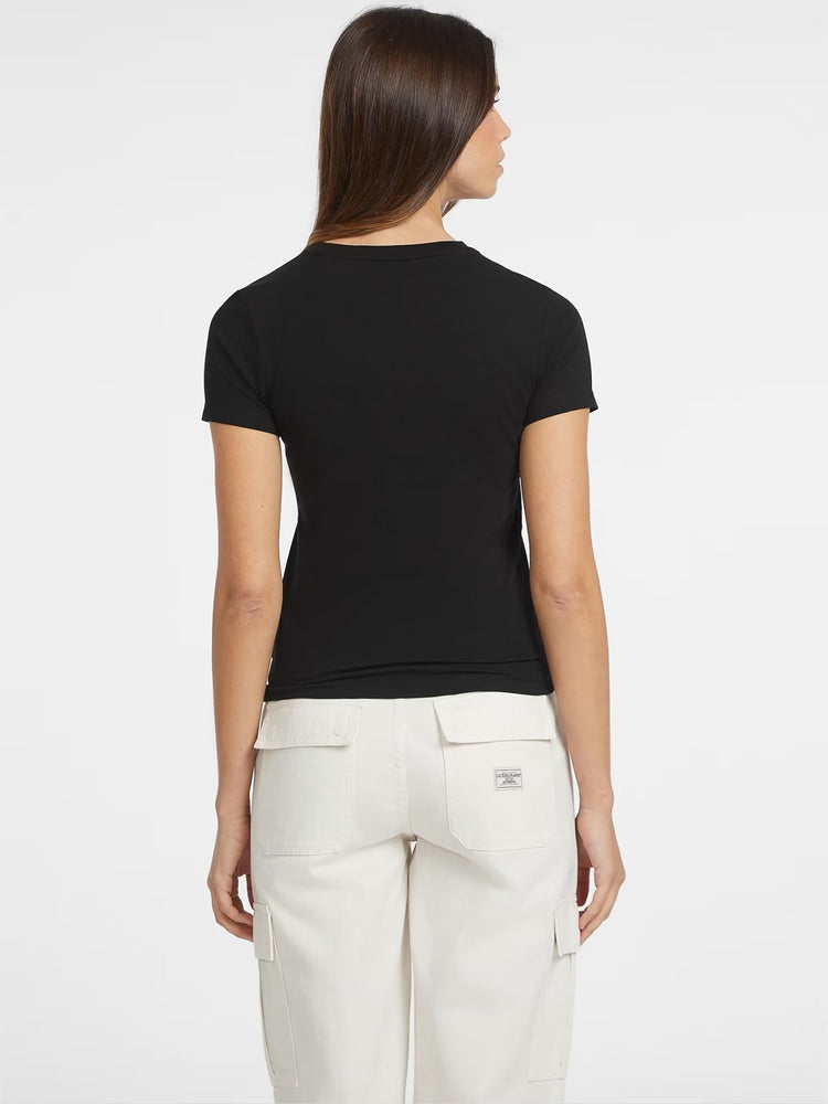 Γυναικείο t-shirt slim logo print tee W4YI01J1314JBLK | W4YI01J1314JBLK