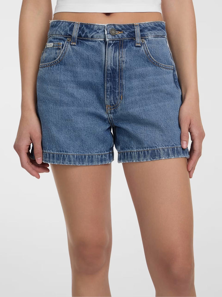 Γυναικείο σορτς τζιν highwaist mom sho - eco linen storm indigo W5GD0SD5O13GJLV | W5GD0SD5O13GJLV