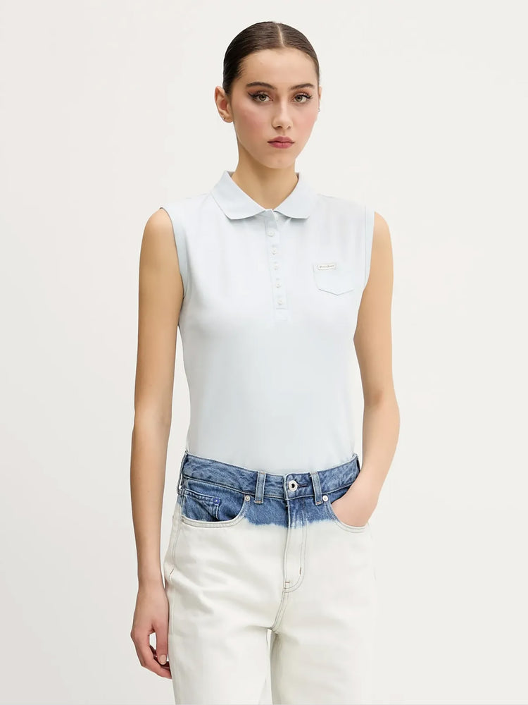 Γυναικεία polo μπλούζα sleeveless collar slim W5GP24KCYR1G7O7 | W5GP24KCYR1G7O7