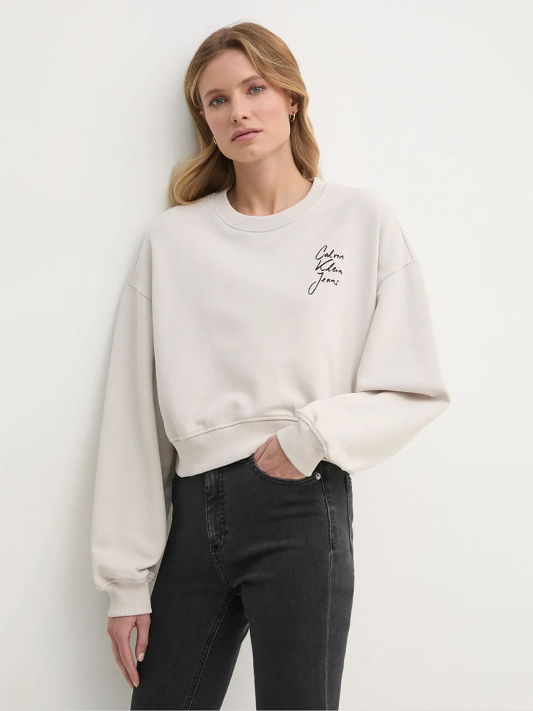 Γυναικεία μπλούζα φούτερ SCRIPT INSTITUTIONAL CREWNECK J20J224743PDH | J20J224743PDH