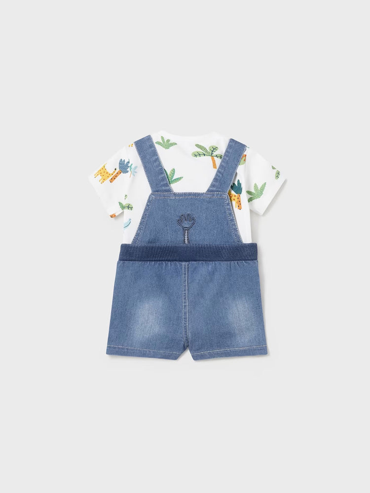 Βρεφικό σύνολο με τζιν σαλοπέτα 24-01624-061 | 24-01624-061