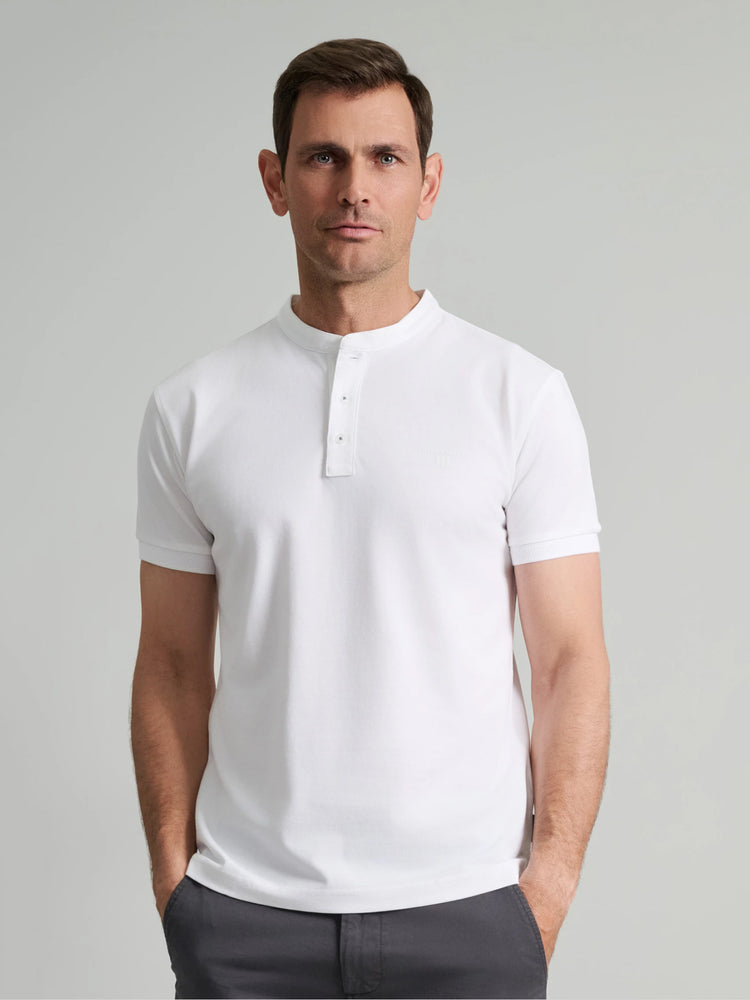 Ανδρικό polo mao γιακάς white 24GE.959/PB/YL.3 | 24GE.959/PB/YL.3