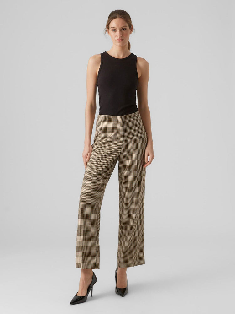 Γυναικείο παντελόνι VMRILLA STRAIGHT CHECK PANTS BOO 10297772 | 10297772