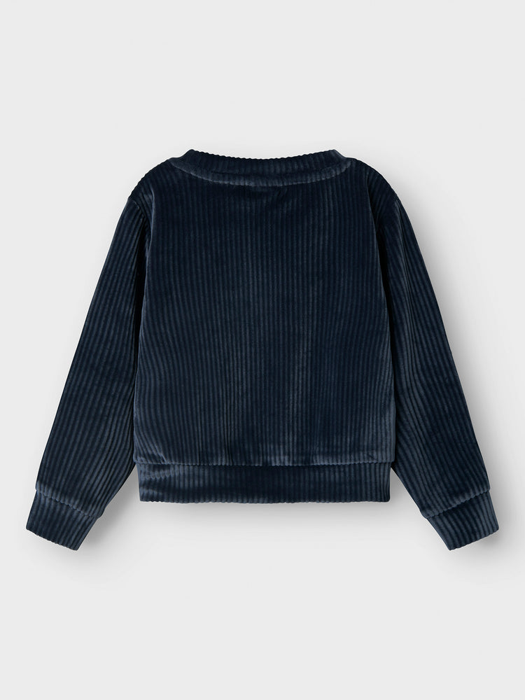 Παιδική μπλούζα βελούδο navy NMFVELOA LS VELVET SHORT TOP 13235117 | 13235117