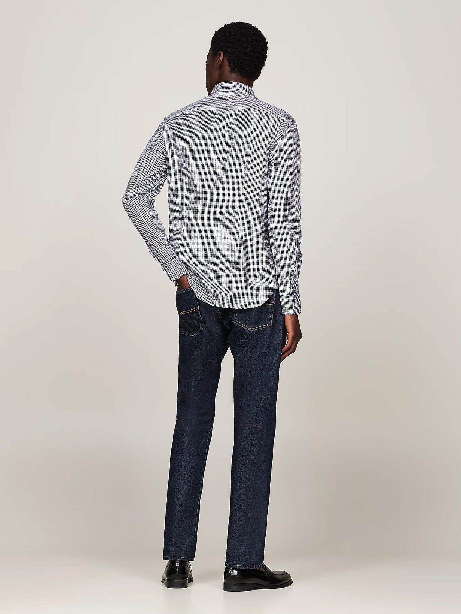 Ανδρικό πουκάμισο MICRO GINGHAM POPLIN SF SHIRT MW0MW345700MT | MW0MW345700MT