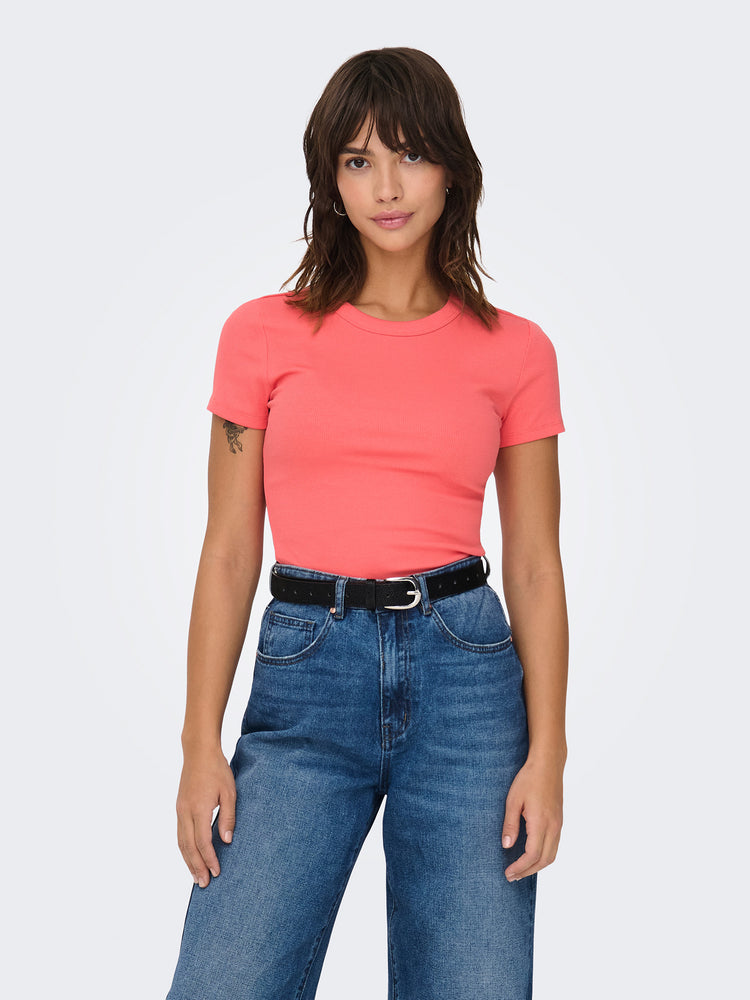 Γυναικείο t-shirt ριπ ONLEASY S/S O-NECK TOP BOX JRS 15330639 | 15330639