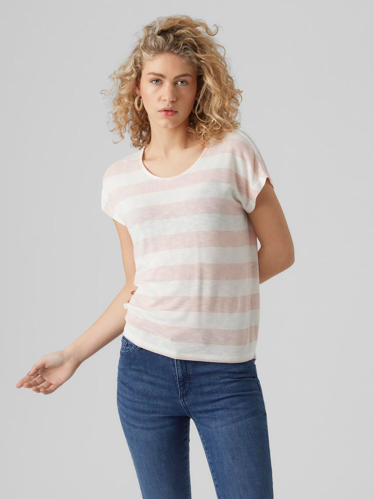 Γυναικεία μπλούζα ριγέ VMWIDE STRIPE S/L TOP GA NOOS 10284474 | 10284474