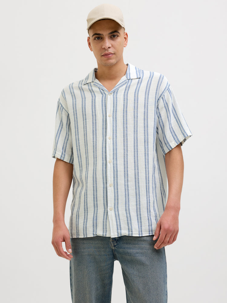 Ανδρικό πουκάμισο ριγέ JJEENZO STRIPE RESORT SHIRT 12268457 | 12268457