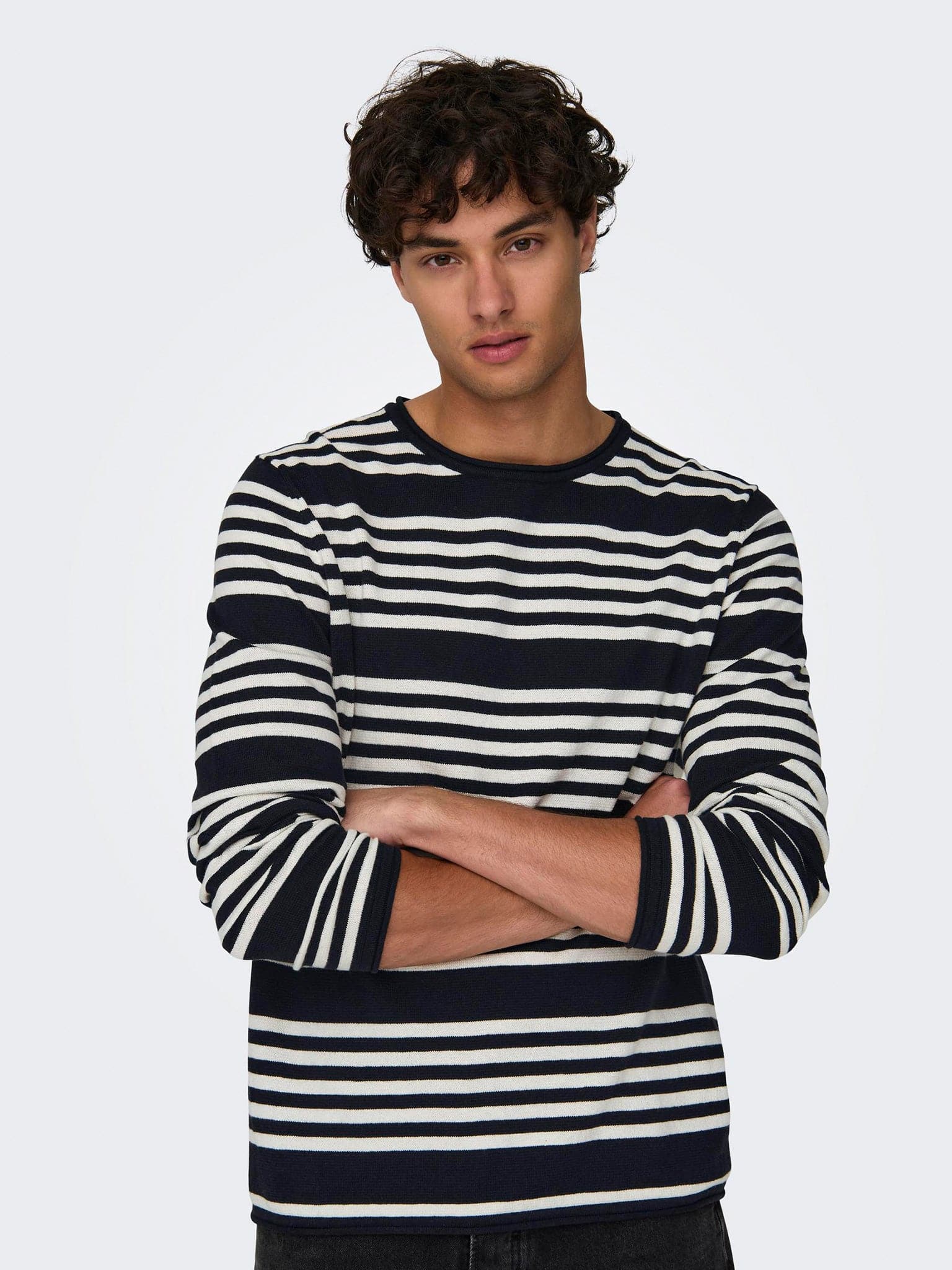 Ανδρική μπλούζα πλεκτή ONSOBY REG 14 STRIPE KNIT 22024378 | 22024378