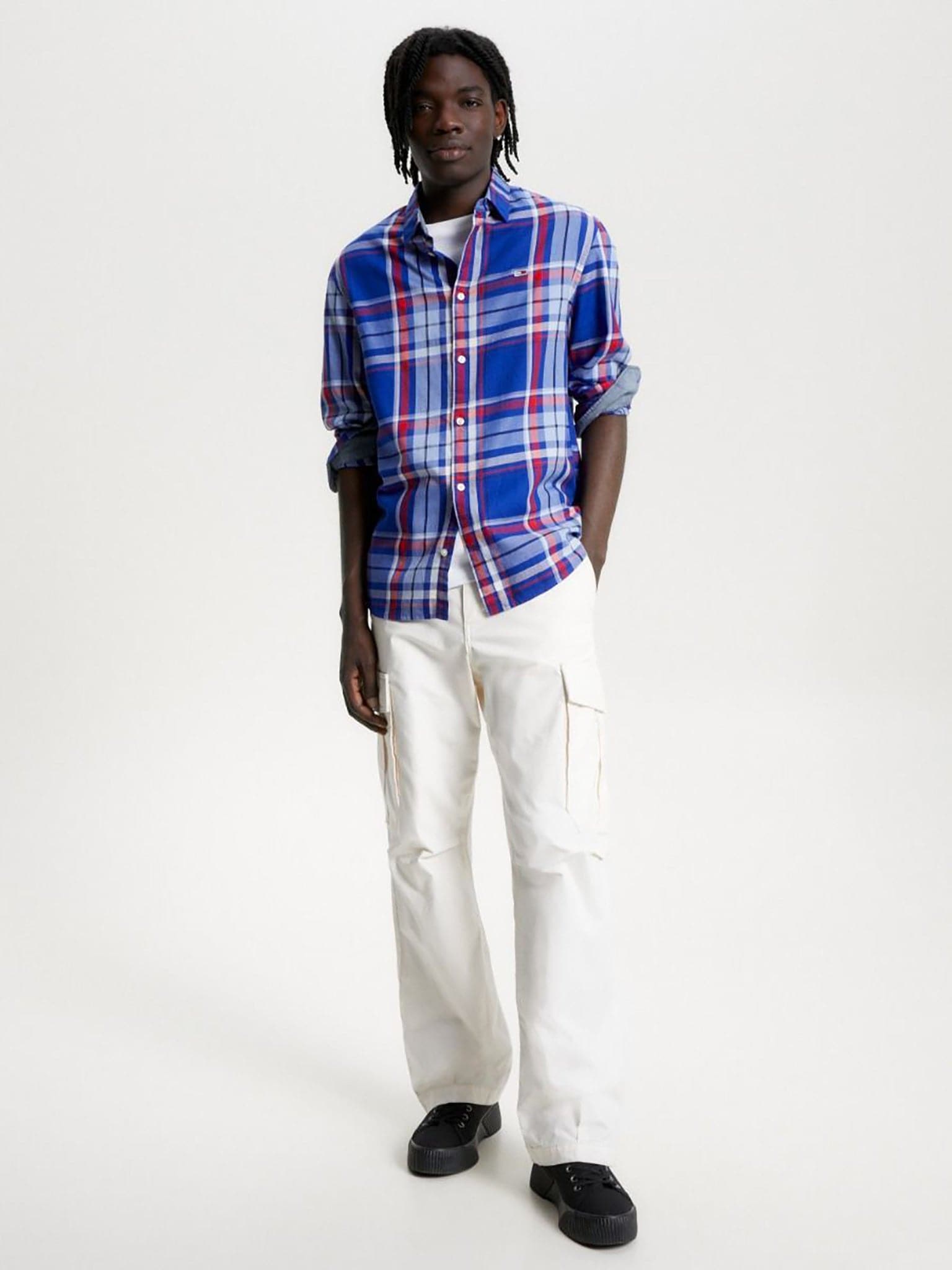 Ανδρικό πουκάμισο καρό ESSENTIAL PLAID CHECK CLASSIC FIT SHIRT DM0DM16612C9B | DM0DM16612C9B