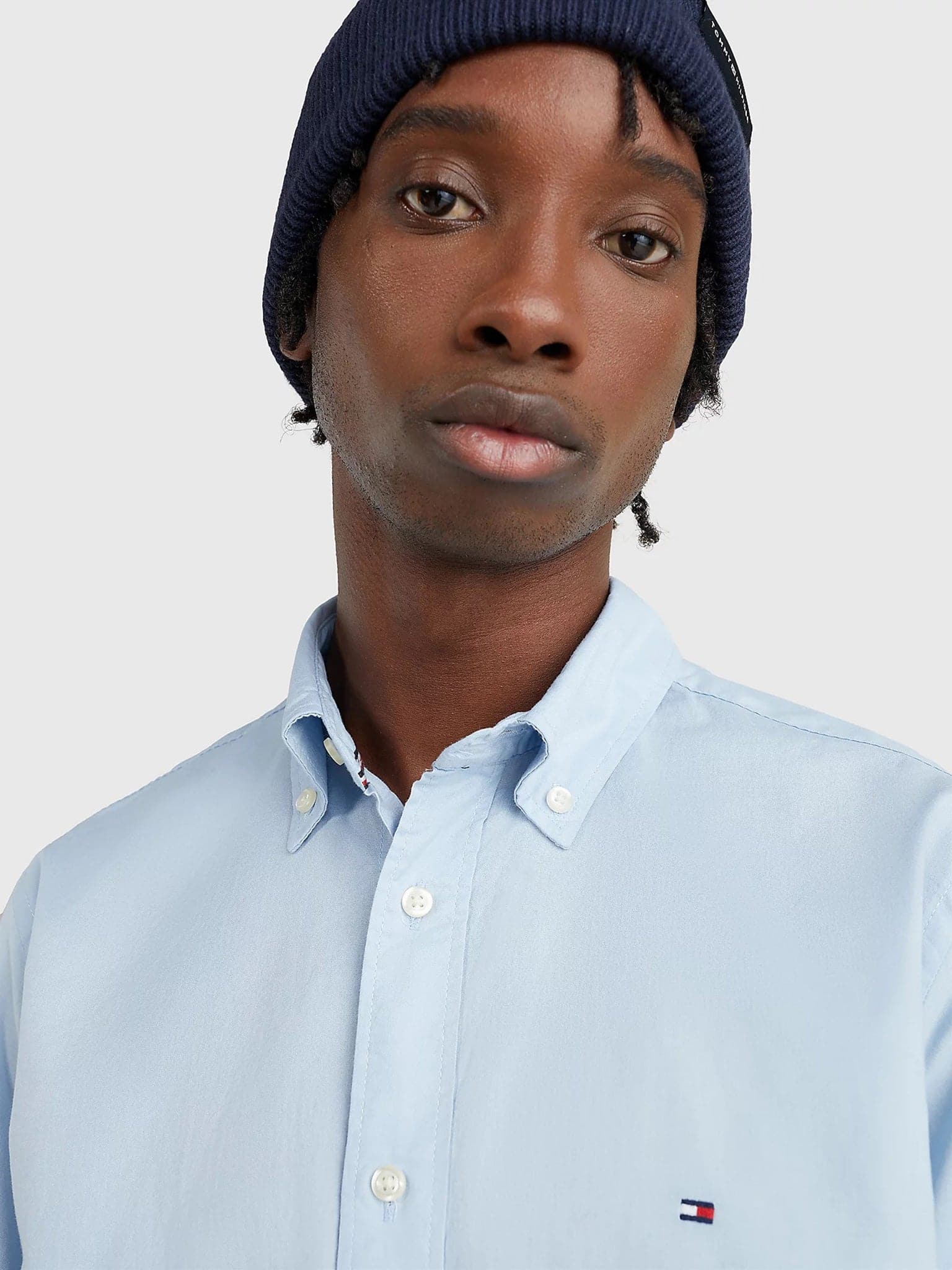 Ανδρικό πουκάμισο TH FLEX COTTON POPLIN SHIRT MW0MW25035C1S | MW0MW25035C1S