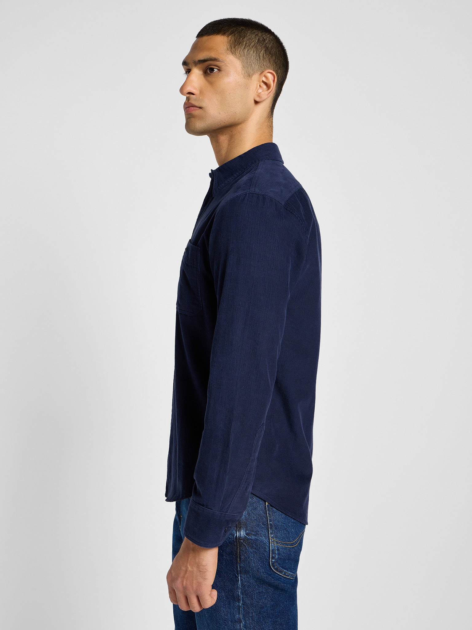 Ανδρικό πουκάμισο κοτλέ leesure shirt real indigo 112355732 | 112355732