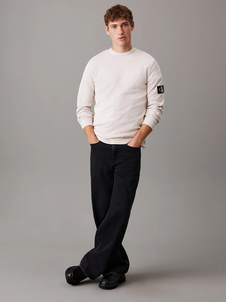 Ανδρική μπλούζα πλεκτή BADGE WAFFLE LS TEE J30J323485PDH | J30J323485PDH