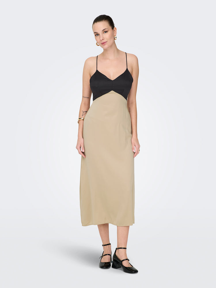 Γυναικείο φόρεμα σατέν ONLJANE LIFE S/L JANICE LONG DRESS PTM 15344942 | 15344942