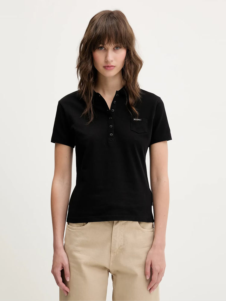 Γυναικεία polo μπλούζα slim W5GP73KCYR1JBLK | W5GP73KCYR1JBLK