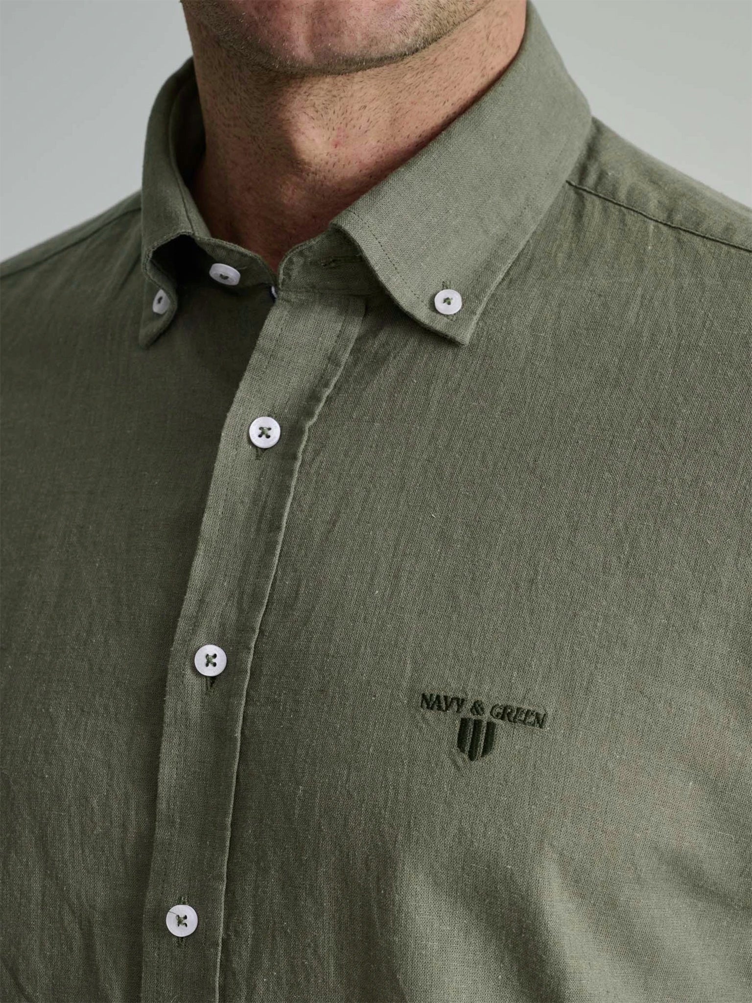 Ανδρικό πουκάμισο λινό vineyard green 24NG.CR105/1B | 24NG.CR105/1B