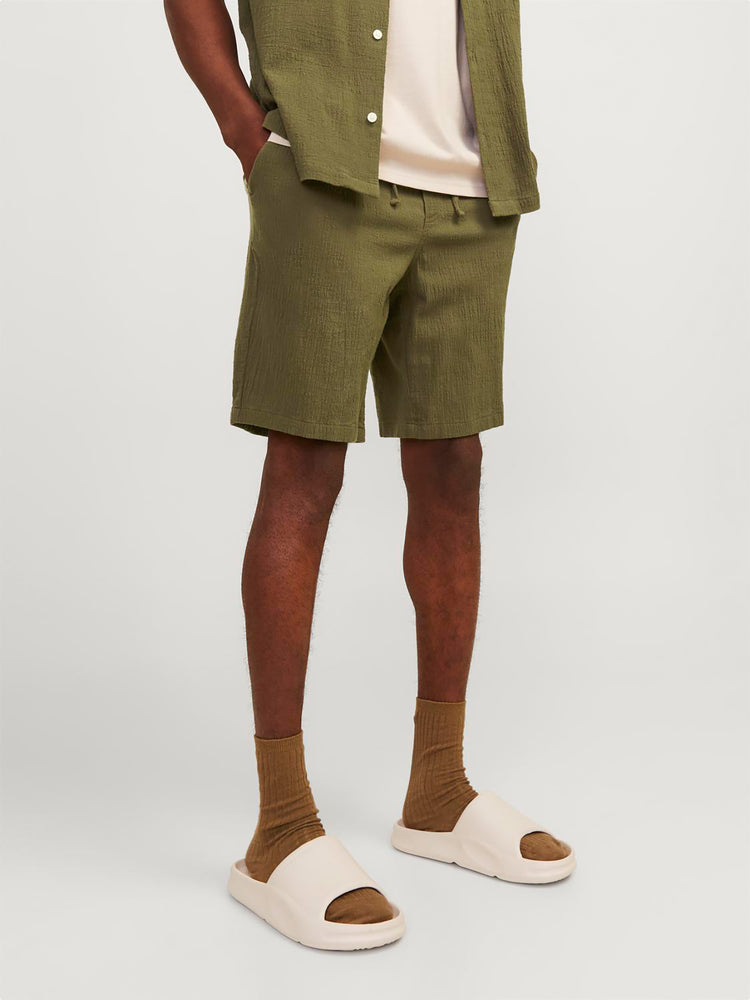 Ανδρική βερμούδα γκοφρέ JPSTJAIDEN CRINKLE JOGGER SHORT 12255861 | 12255861
