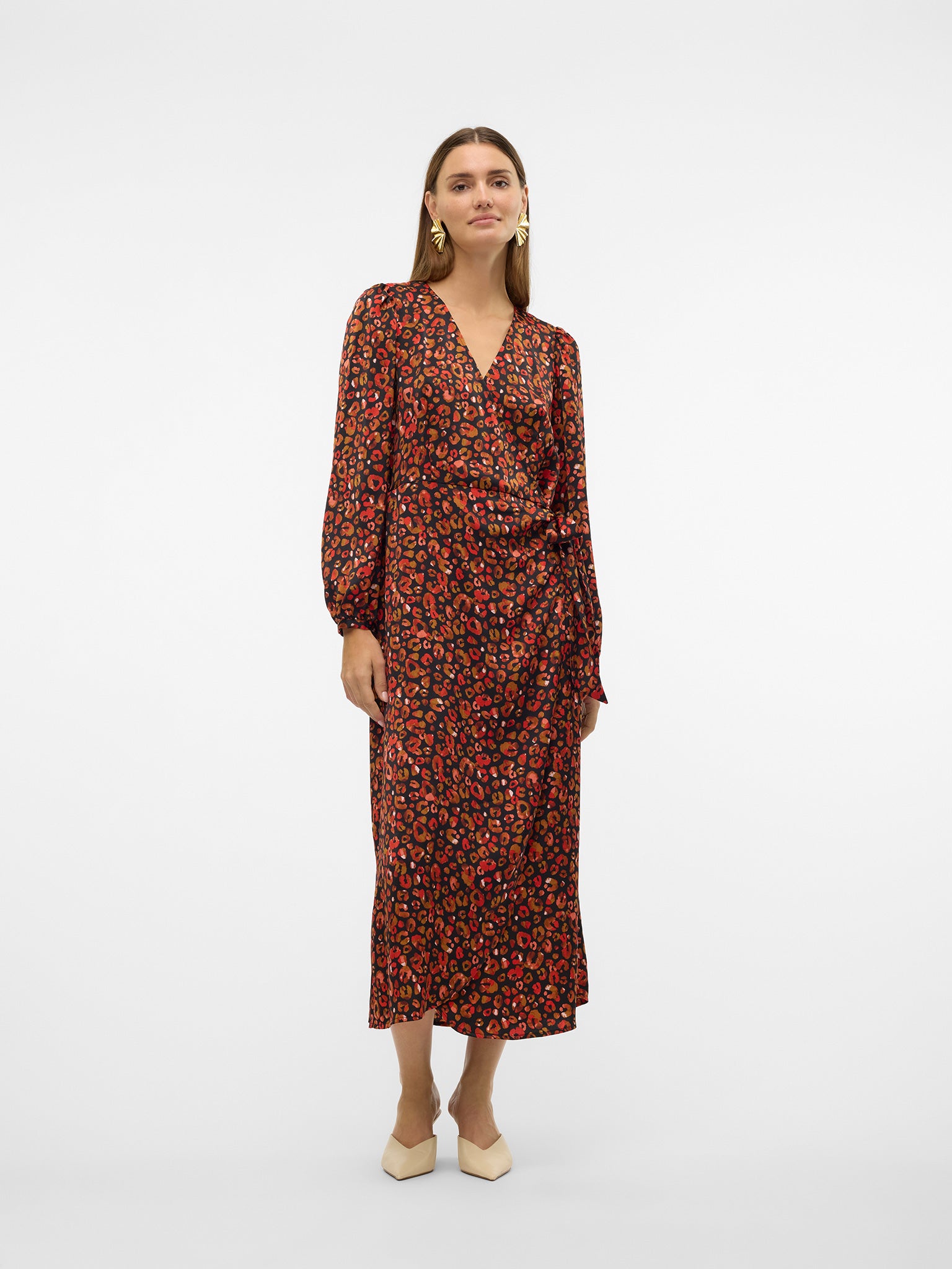 Γυναικείο φόρεμα εμπριμέ VMRUBIA L/S 7/8 WRAP DRESS WVN BTQ 10320040 | 10320040