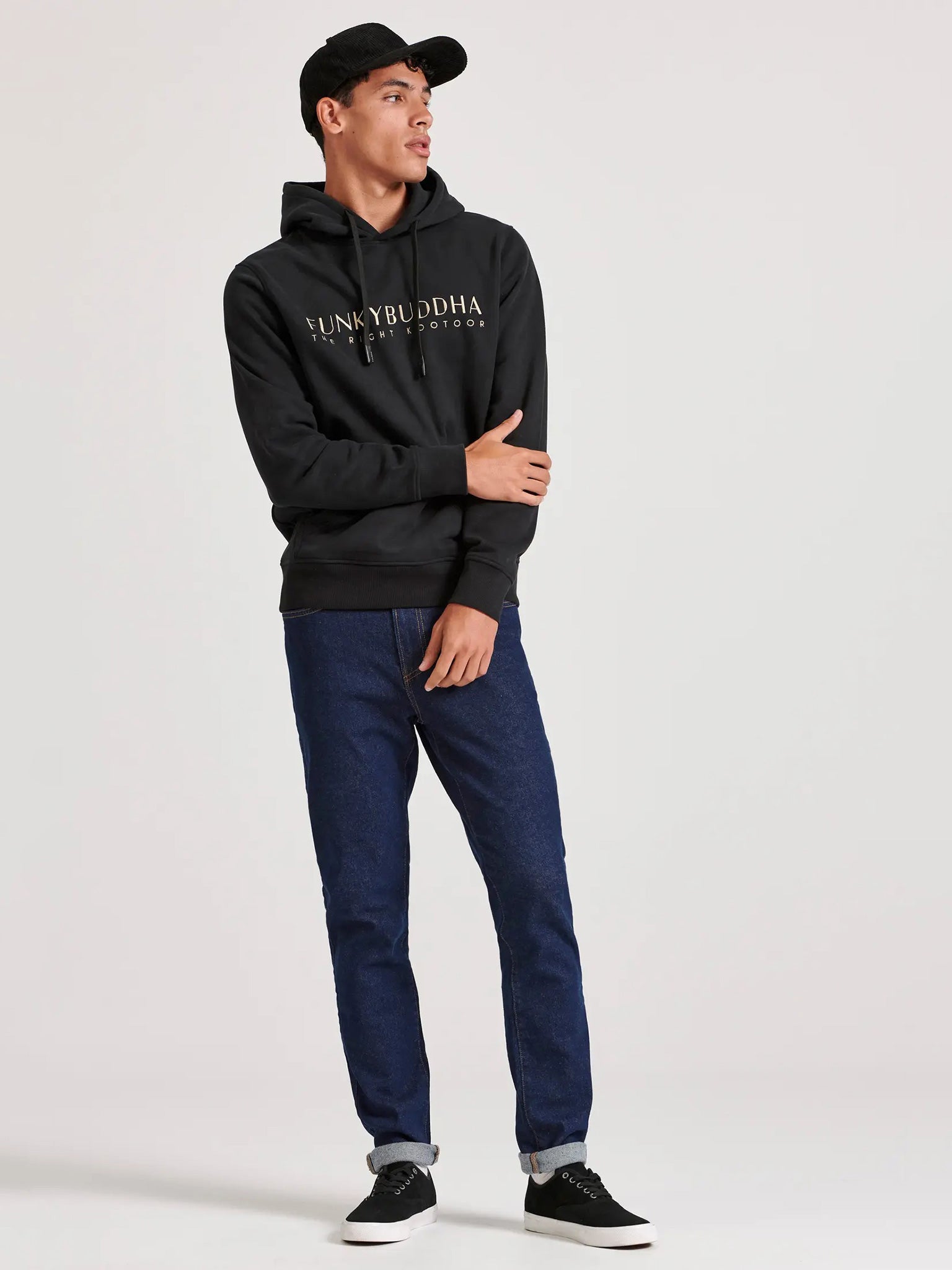 Ανδρική μπλούζα φούτερ FBM010-006-06 BLACK | FBM010-006-06