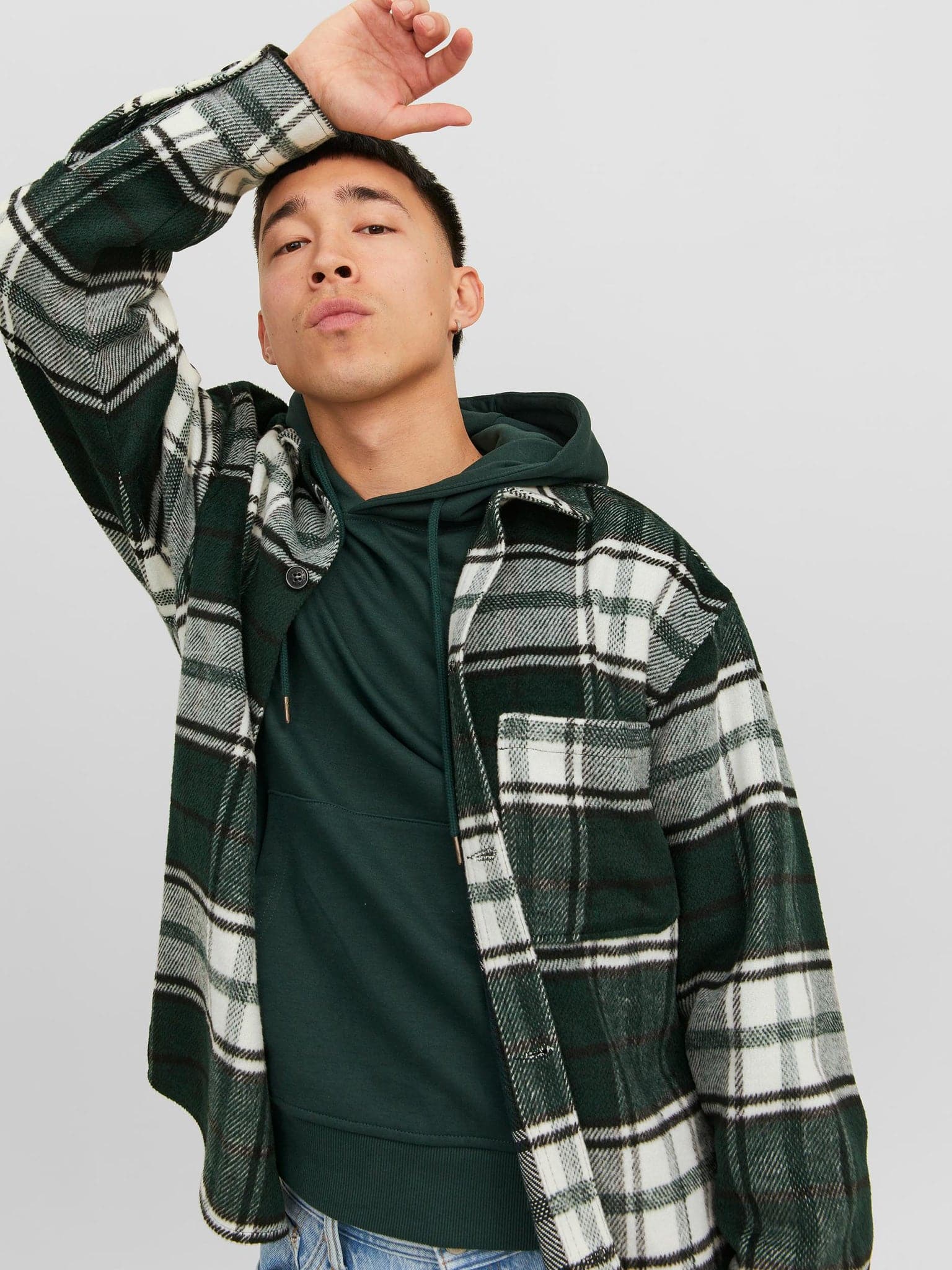 Ανδρικό πουκάμισο JORZAC CHECK OVERSHIRT 12239303 | 12239303
