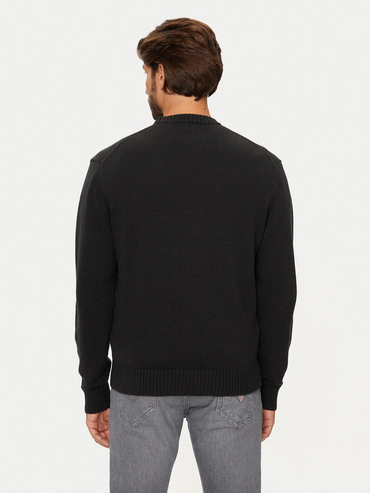 Ανδρική μπλούζα πλεκτή Ls cn guess empro M4BR31Z3HM1JBLK | M4BR31Z3HM1JBLK