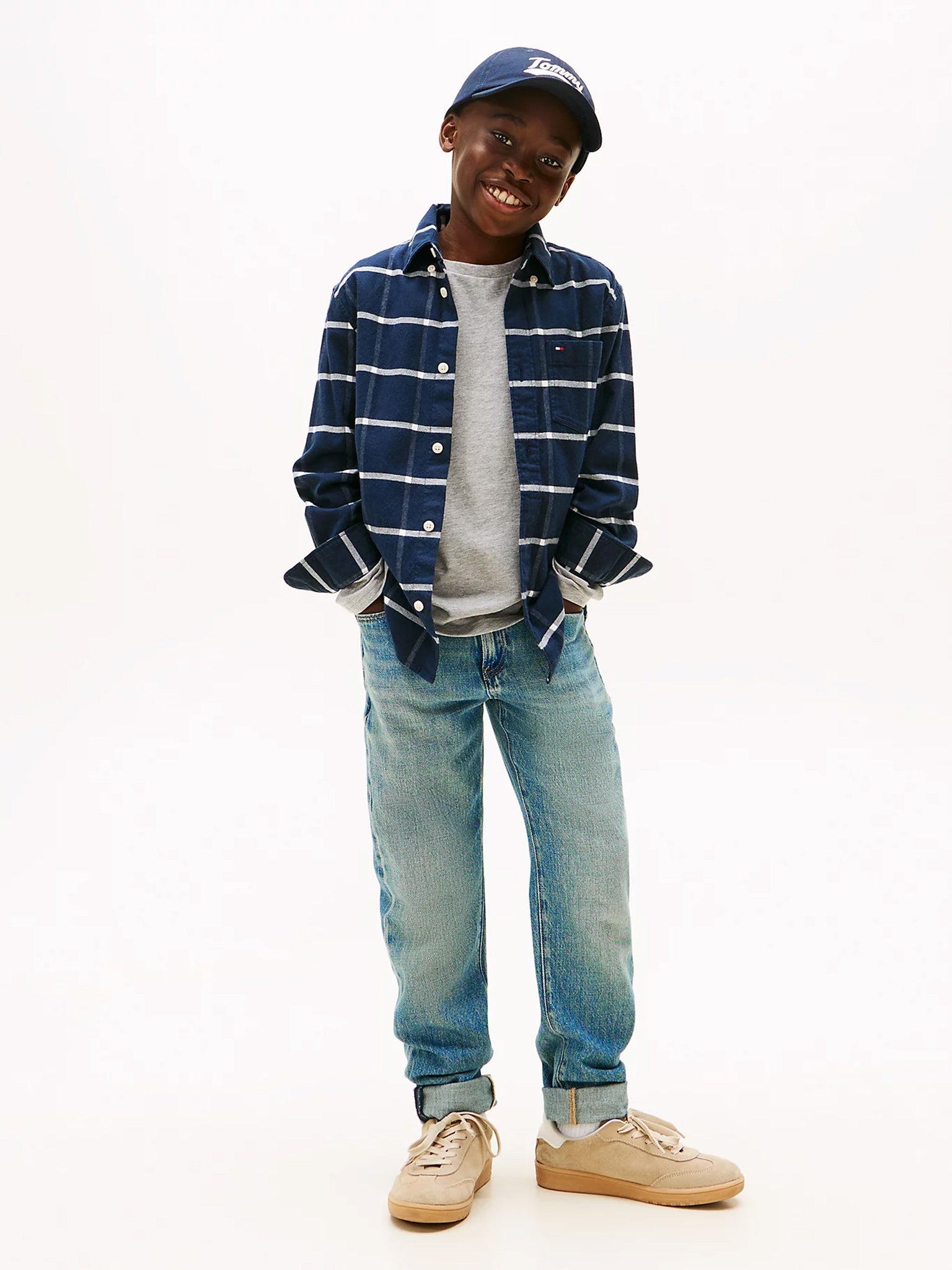 Παιδικό πουκάμισο καρό WINDOW PANE CHECK SHIRT LS KB0KB10096BDS | KB0KB10096BDS