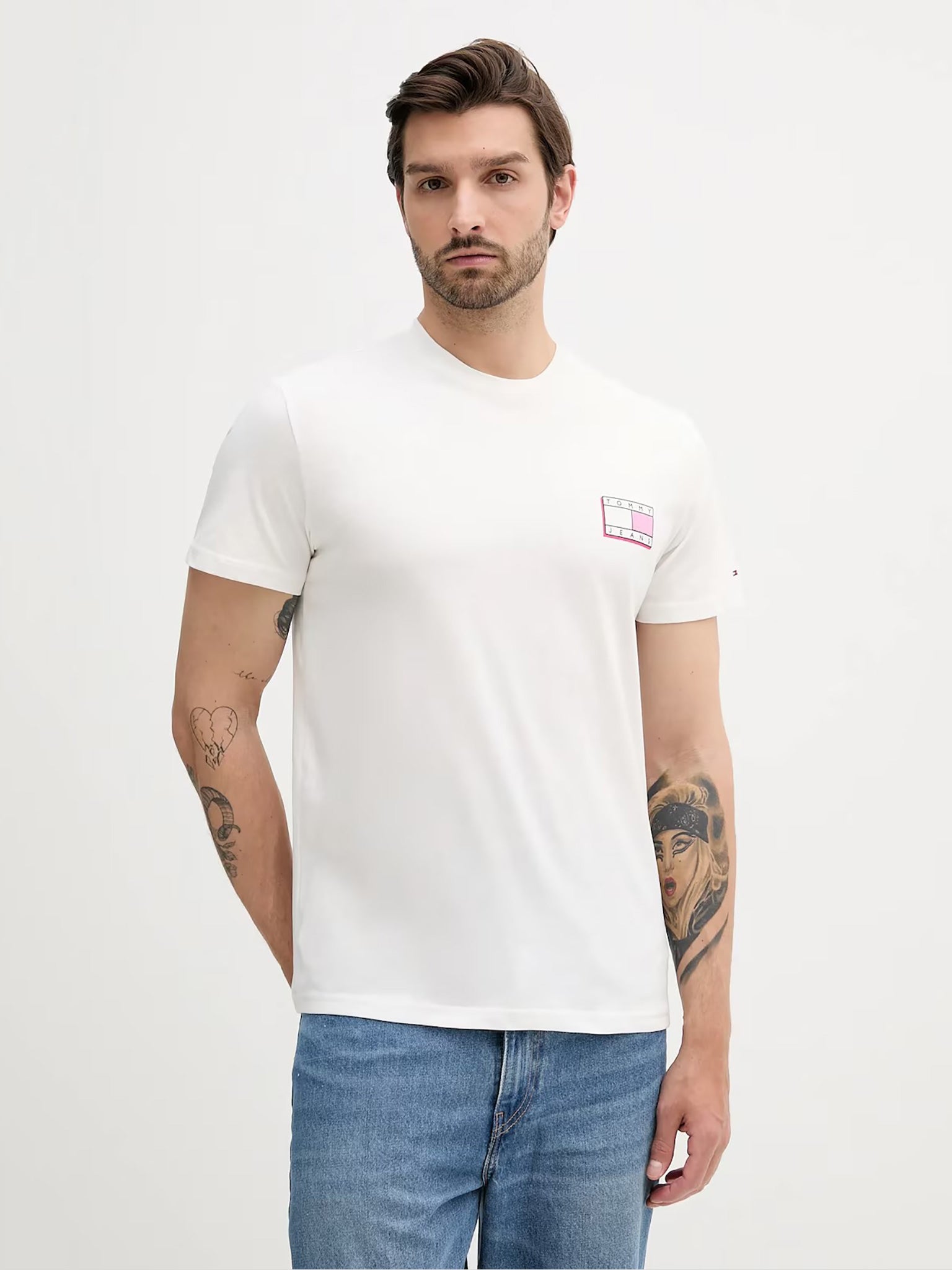 Ανδρικό t-shirt TJM SLIM POP COLOR FLAG TEE EXT DM0DM21577YBL | DM0DM21577YBL