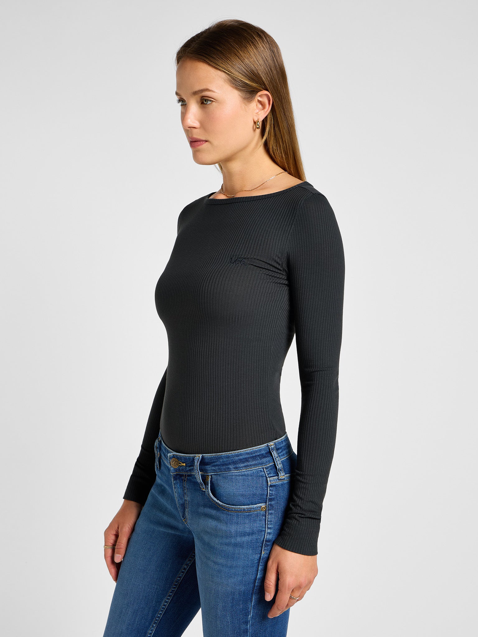 Γυναικεία μπλούζα ριπ Ls Boat Neck Tee Charcoal 112341577 | 112341577