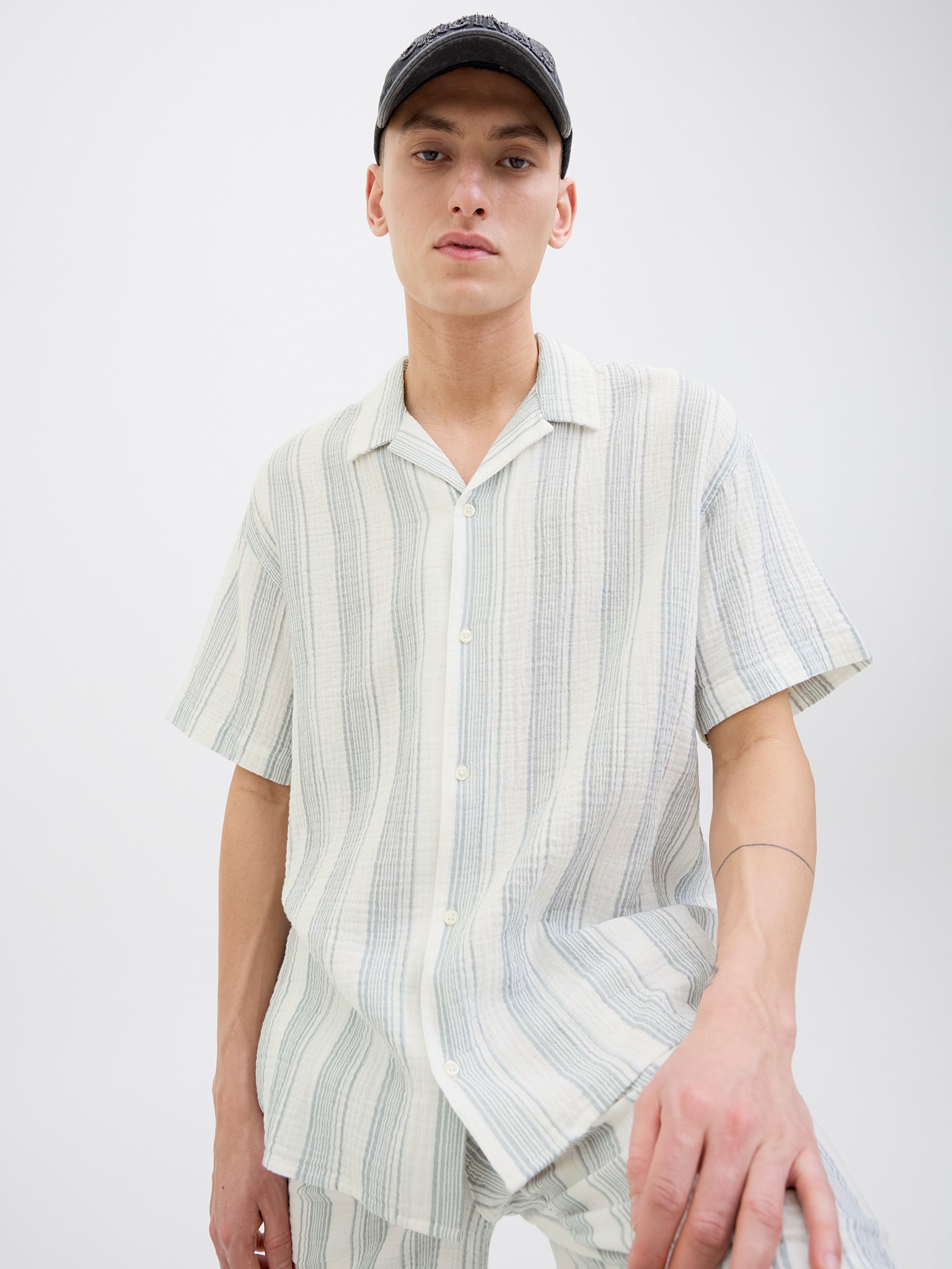 Ανδρικό πουκάμισο ριγέ JOREASTER PATRAS RESORT SHIRT SS 12274798 | 12274798