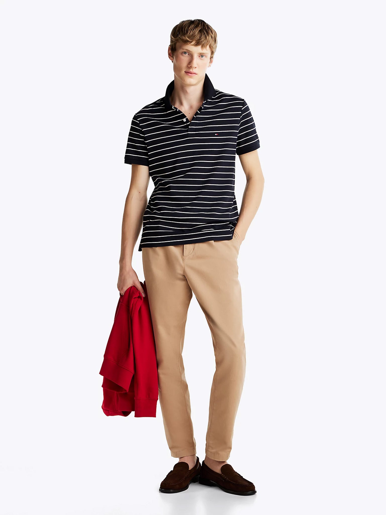 Ανδρικό polo ριγέ LIQUID COTTON REG SEASONAL POLO MW0MW399940A7 | MW0MW399940A7