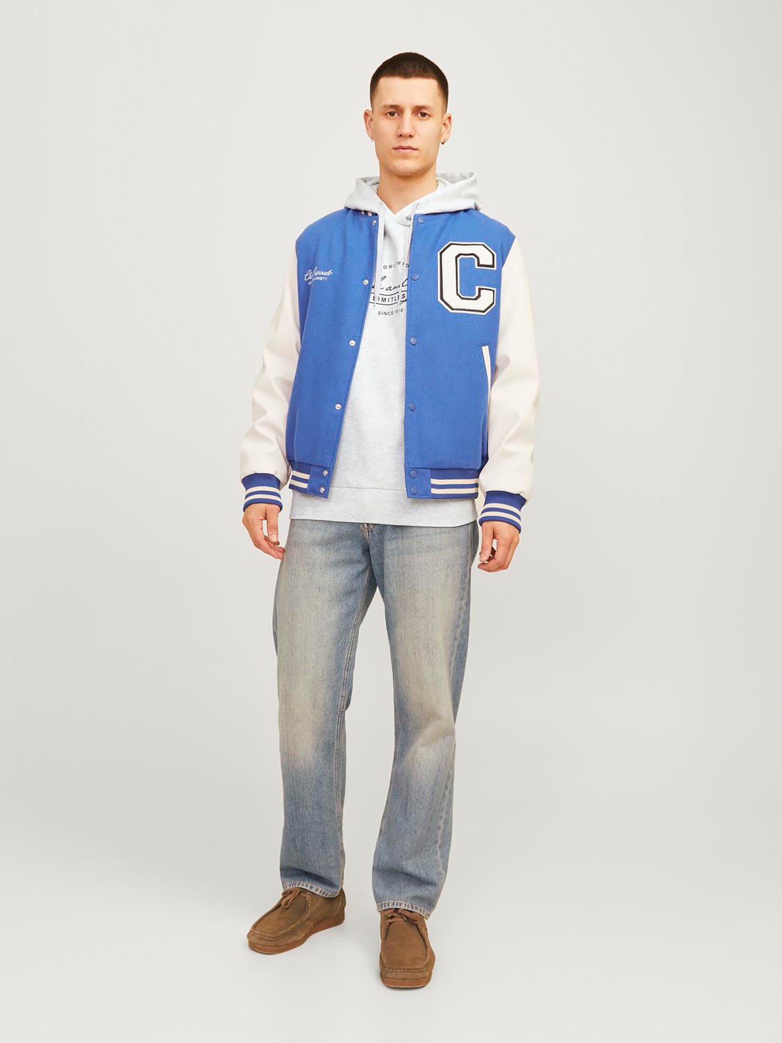 Ανδρική μπλούζα φούτερ μελανζέ JJFERRIS SWEAT HOOD 12256838 | 12256838