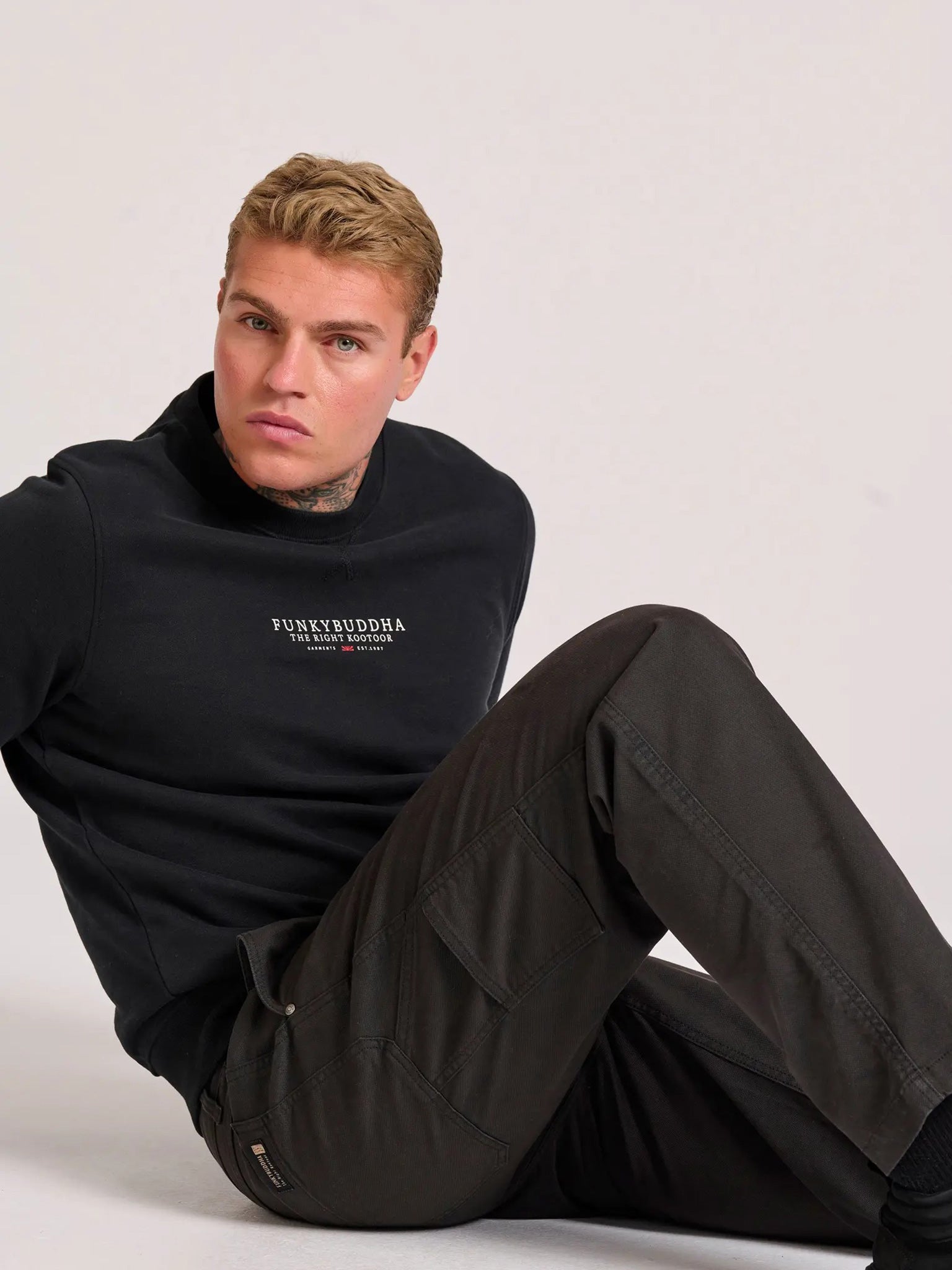 Ανδρική μπλούζα φούτερ FBM010-010-06 BLACK | FBM010-010-06