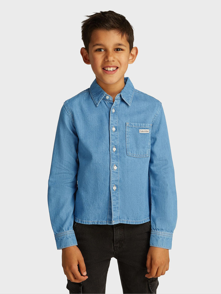 Εφηβικό πουκάμισο τζιν REGULAR TENCEL SHIRT LIGHT IB0IB023101A4 | IB0IB023101A4