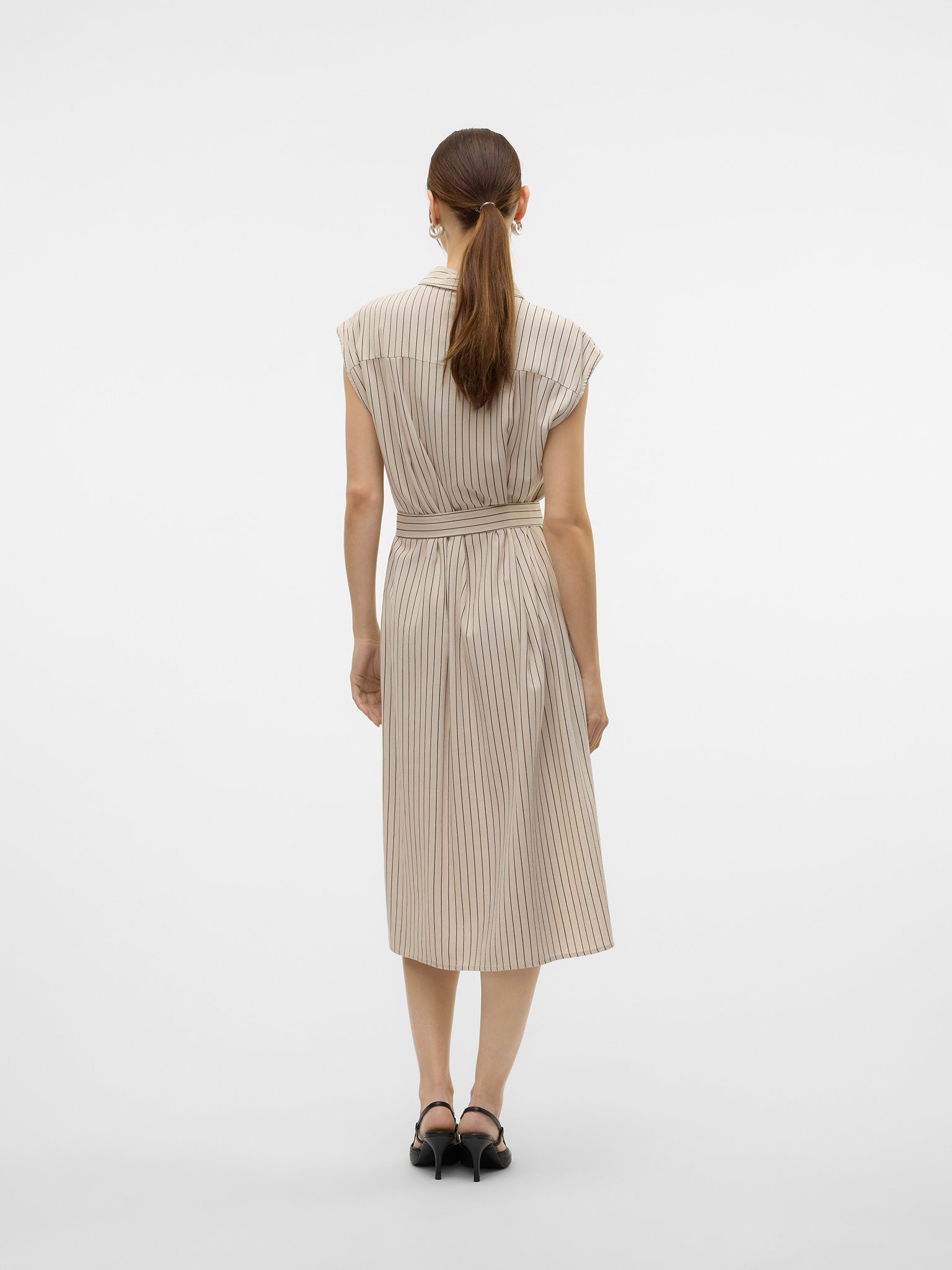 Γυναικείο φόρεμα ριγέ VMMYMILO SL CALF SHIRT DRESS WVN 10282532 | 10282532